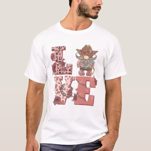 Valentijnsdag Cowboy Gnome T-shirt (Voorkant)