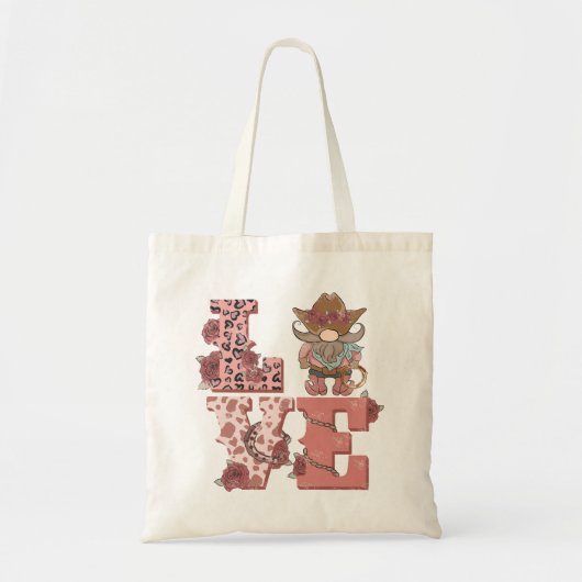 Valentijnsdag Cowboy Gnome Tote Bag (Voorkant)