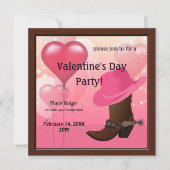 Valentijnsdag Cowgirl Uitnodiging Westerne partij (Voorkant)
