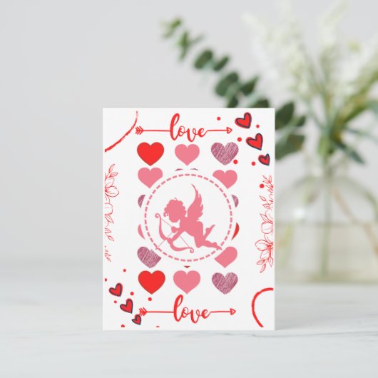 Valentijnsdag-creditcard Feestdagenkaart (Staand voorkant)