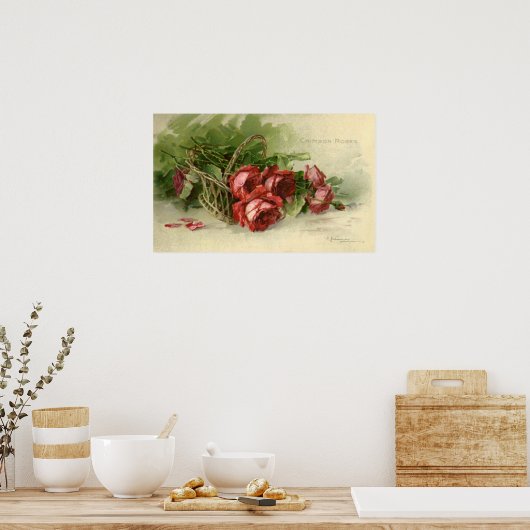 Valentijnsdag, Crimson Red Roses Poster (Keuken)