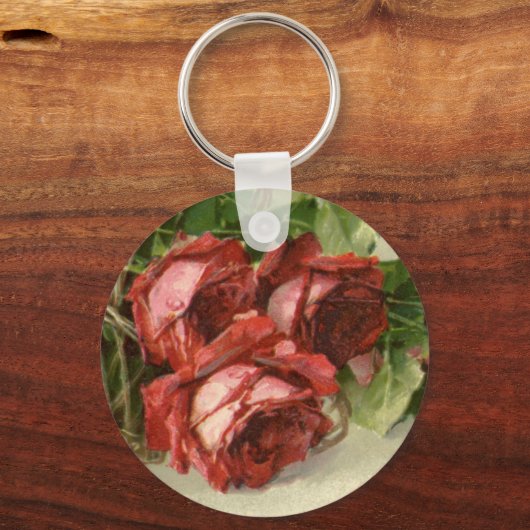 Valentijnsdag, Crimson Red Roses Sleutelhanger (Achterkant)