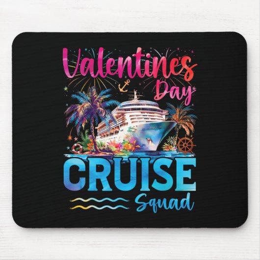 Valentijnsdag Cruise Squad 2026 Koppels Vakantie Muismat (Voorkant)