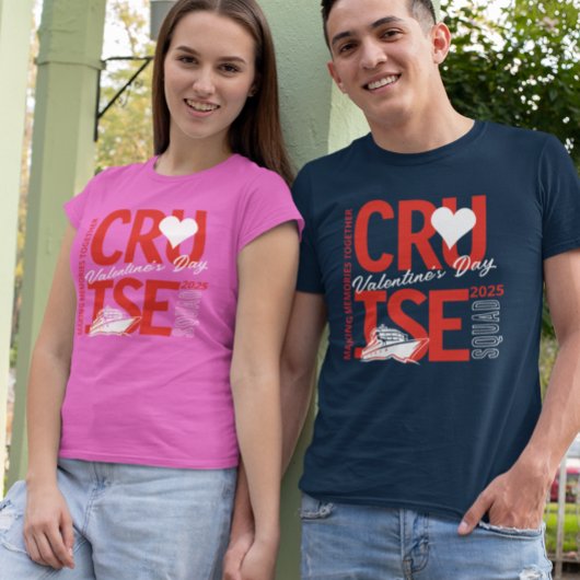 Valentijnsdag Cruise Squad Aangepast Jaar T-shirt