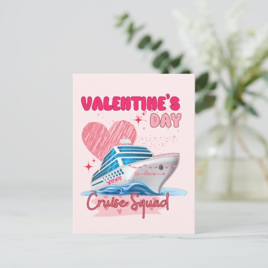 Valentijnsdag Cruise Squad vakantiegroep Matchi Briefkaart (Staand voorkant)