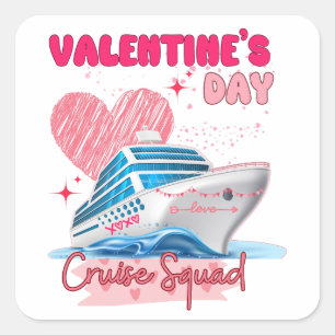 Valentijnsdag Cruise Squad vakantiegroep Matchi Vierkante Sticker