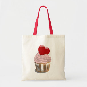 Valentijnsdag cupcake canvas tas