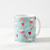 Valentijnsdag Cupcake Hearts Love Pattern Koffiemok (Voorkant rechts)