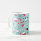 Valentijnsdag Cupcake Hearts Love Pattern Koffiemok (Voorkant links)