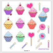 Valentijnsdag Cupcake Kit Sticker (Vel)