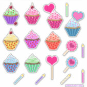 Valentijnsdag Cupcake Kit Sticker (Voorkant)