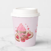 Valentijnsdag Cupcake, Koekje, Traktaties   Papieren Bekers (Voorkant)