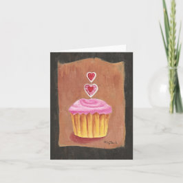 Valentijnsdag Cupcake Note Kaart