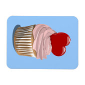 Valentijnsdag cupcake premium magneet (Horizontaal)