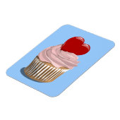 Valentijnsdag cupcake premium magneet (Linkerzijde)