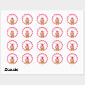 Valentijnsdag Cupcake Ronde Sticker (Vel)