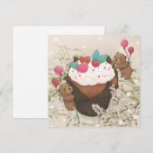 Valentijnsdag: Cupcake & Teddys Feestdagenkaart (Voorkant / Achterkant)