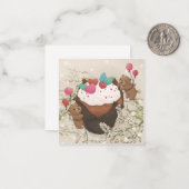 Valentijnsdag: Cupcake & Teddys Notitiekaartje (Voorkant / Achterkant in situ)