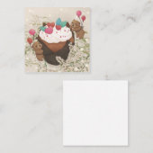Valentijnsdag: Cupcake & Teddys Notitiekaartje (Voorkant / Achterkant)