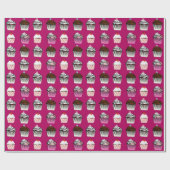 Valentijnsdag Cupcake Wrapping Paper Cadeaupapier (Vlak)