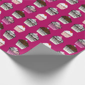 Valentijnsdag Cupcake Wrapping Paper Cadeaupapier (Hoek)