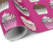 Valentijnsdag Cupcake Wrapping Paper Cadeaupapier (Rol Hoek)