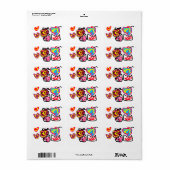 Valentijnsdag cupcakes etiket (Full Sheet)