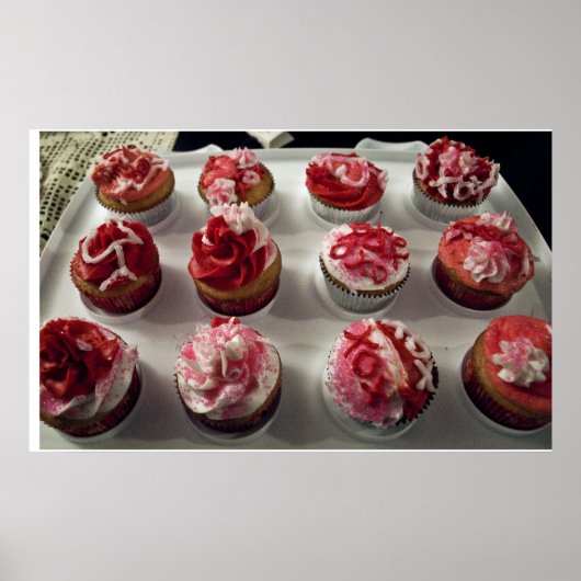 Valentijnsdag Cupcakes Poster (Voorkant)