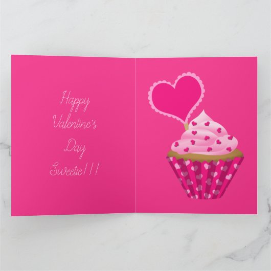 Valentijnsdag Cupcakes Wenskaart Bedankkaart (Binnen)