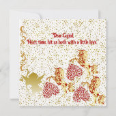 Valentijnsdag Cupid Gold Sparkle Romantic-kaart (Achterkant)