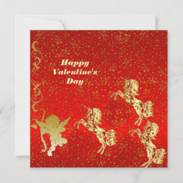 Valentijnsdag Cupid Gold Sparkle Romantic-kaart