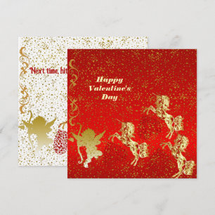 Valentijnsdag Cupid Gold Sparkle Romantic-kaart