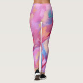 Valentijnsdag Cupid Heart Paars Roze Rode Aangepas Leggings (Achterkant)