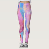Valentijnsdag Cupid Heart Paars Roze Rode Aangepas Leggings (Voorkant)