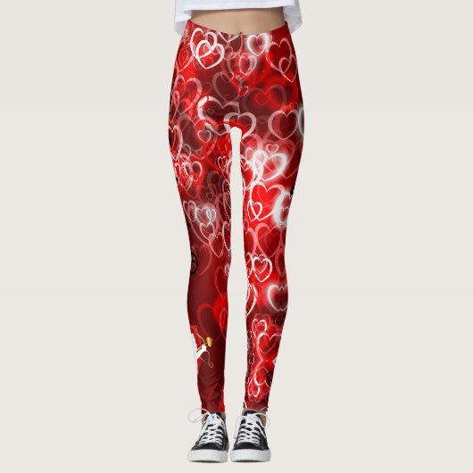 Valentijnsdag Cupid Hearts Leggings Yoga Pants (Voorkant)