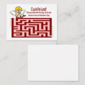 Valentijnsdag Cupid Maze Kaart Notitiekaartje (Voorkant / Achterkant)