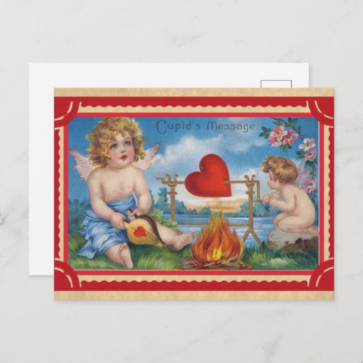  Valentijnsdag Cupid Message Briefkaart (Voorkant / Achterkant)