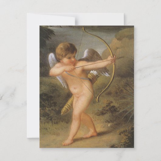Valentijnsdag, Cupid met Bow en Pijl Feestdagenkaart (Voorkant)