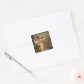  Valentijnsdag, Cupid met Bow en Pijl Vierkante Sticker (Envelop)