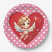 Valentijnsdag Cupid Papieren Bordje (Voorkant)