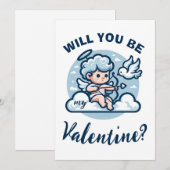 Valentijnsdag Cupido Dove Feestdagenkaart (Voorkant / Achterkant)