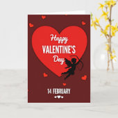 Valentijnsdag Cupido Liefdeskaart Kaart (Gele Bloem)