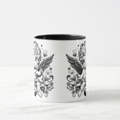 Valentijnsdag Cupido met rozen en duif Mok (Midden)