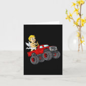 Valentijnsdag Cupido Riding Monster Truck Fun Todd Kaart (Gele Bloem)