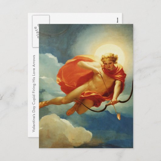 Valentijnsdag Cupido schiet zijn liefdespijlen af Feestdagenkaart (Voorkant / Achterkant)