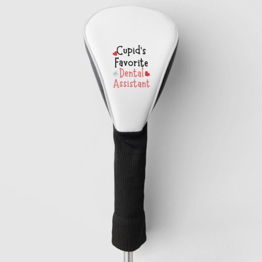 Valentijnsdag Cupido's favoriete tandartsassistent Golfheadcover (Voorkant)