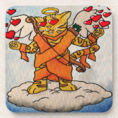 Valentijnsdag Cupid's Love Cat Bier Onderzetter (Voorkant)