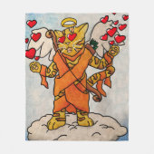 Valentijnsdag Cupid's Love Cat Fleece Deken (Voorkant)