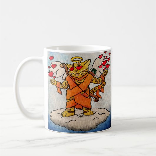 Valentijnsdag Cupid's Love Cat Koffiemok (Links)