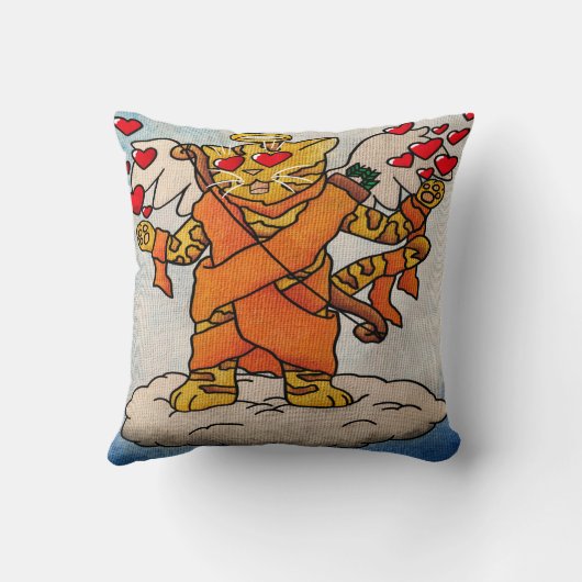 Valentijnsdag Cupid's Love Cat Kussen (Achterkant)